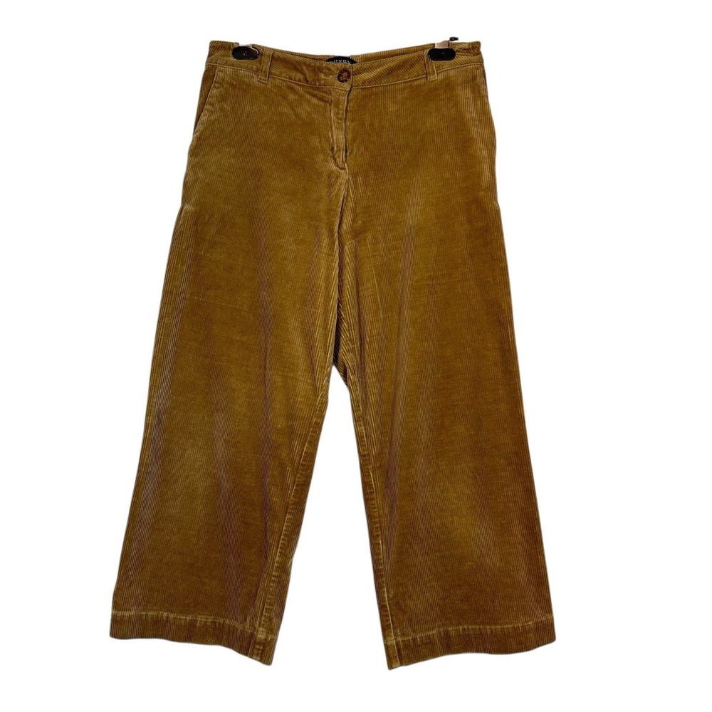 Baukjen Corduroy Cropped Trousers Womans US 8 UK 12‎ Brown Hi Rise Wide Leg